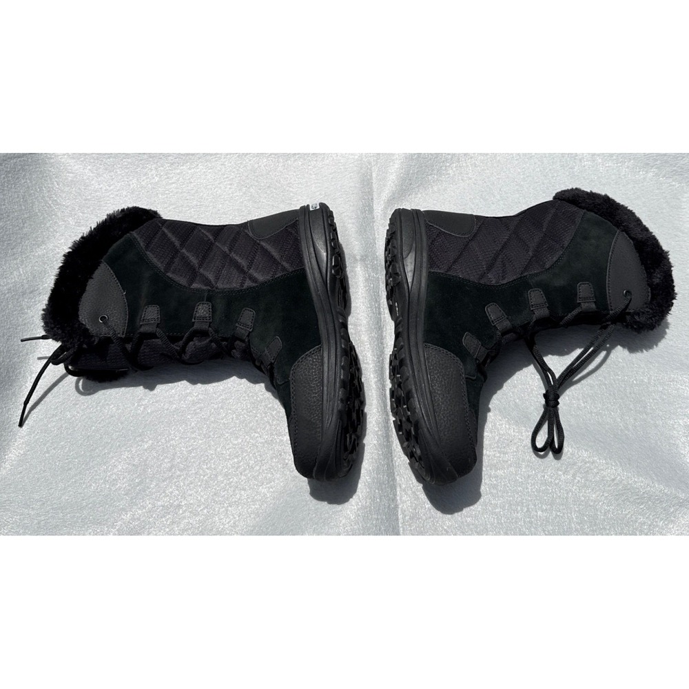 Columbia Ice Maiden II Winter Boots Womens 10 Black Waterproof Omni Grip Quilted - Picture 11 of 15